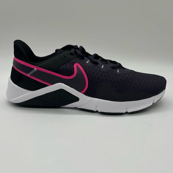 Nike Shoes Womens 11 Black Hyper Pink Cave Purple Legend Essential 2 Shoes NEW - Picture 4 of 12